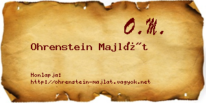 Ohrenstein Majlát névjegykártya